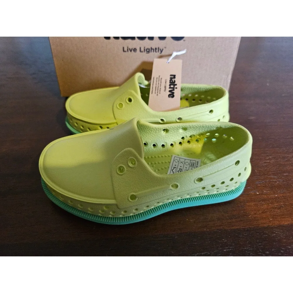 Native Howard Sugarlite Kids C7 Celery Green Slip On Water Shoes 13111400-3116